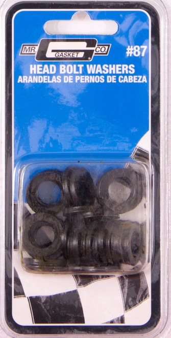 Mr. Gasket 87 Head Bolt Washer, 0.875 in OD, 7/16 in ID, 0.11 in Thick, Steel, Black Oxide, Head Bolts, Set of 34