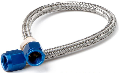 Nitrous Oxide Systems 15240NOS Nitrous Hose, 36 in Long, 4 AN Hose, 4 AN Straight to 4 AN Straight Female, Braided Stainless, PTFE, Blue Fittings, Each