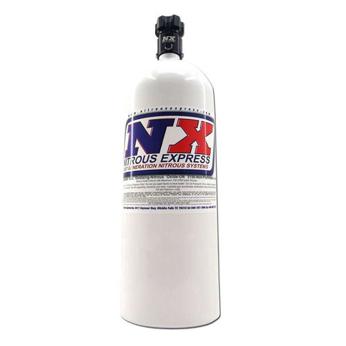 Nitrous Express 11150 Nitrous Oxide Bottle, 15 lb, Aluminum, White Powder Coat, Each