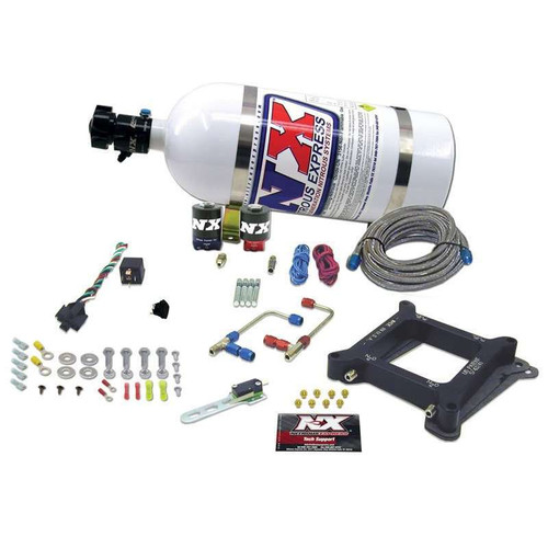 Nitrous Express 60040-10 Nitrous Oxide System, Gemini, Wet, Single Stage, 50-300 HP, 10 lb Bottle, White, Kit