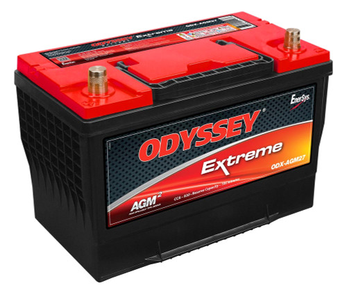 Odyssey Battery ODX-AGM27 Battery, Extreme Series, AGM, 12V, 1290 Cranking Amp, Top Post Terminals, 12.5 in L x 8.8 in H x 6.8 in W, Each