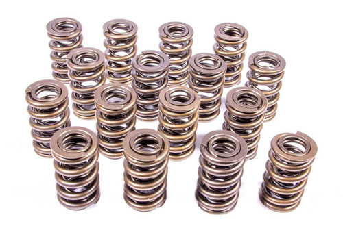 Pac Racing Springs PAC-1202 Valve Spring, 1200 Series, Dual Spring, 540 lb/in Spring Rate, 1.100 in Coil Bind, 1.244 in OD, Set of 16