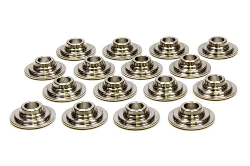 Pac Racing Springs PAC-R404 Valve Spring Retainer, 400 Series, 10 Degree, 1.165 in / 0.840 in OD Steps, Dual Spring, Titanium, Set of 16