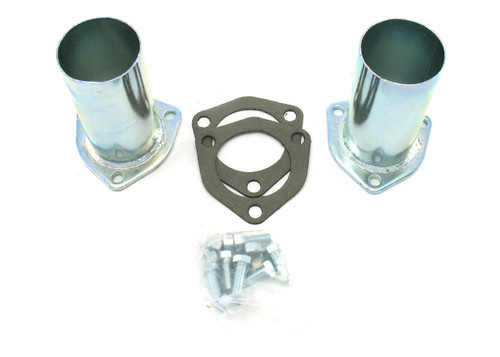 Patriot Exhaust H7242 Collector Reducer, 2-1/2 in Inlet to 2-1/2 in OD Outlet, 3-Bolt Flange, Gaskets / Hardware, Steel, Zinc Oxide, Pair
