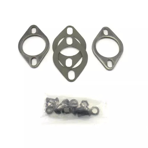 Patriot Exhaust H7265 Collector Flange, 2-Bolt, 2-1/2 in Diameter, Gaskets / Hardware Included, Steel, Natural, Pair