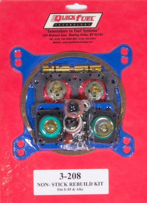 Quick Fuel Technology 3-208QFT Carburetor Rebuild Kit, Performance, Holley 4150 / Quick Fuel Carburetors, Alcohol / E85, Kit