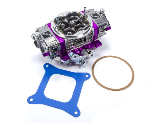 Quick Fuel Technology BR-67209 Carburetor, Brawler Race, 4-Barrel, 1050 CFM, Square Bore, No Choke, Mechanical Secondary, Dual Inlet, Polished / Purple Anodized, Each