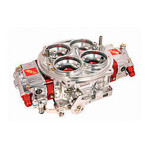 Quick Fuel Technology FX-4700 Carburetor, QFX-Series, 4-Barrel, 1050 CFM, Dominator Flange, No Choke, Mechanical Secondary, Dual Inlet, Polished / Red Anodized, Each