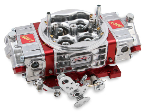 Quick Fuel Technology Q-750 Carburetor, Q-Series Drag Race, 4-Barrel, 750 CFM, Square Bore, No Choke, Mechanical Secondary, Dual Inlet, Polished / Red Anodized, Each