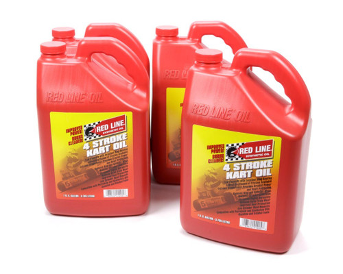 Redline Oil 41205 Motor Oil, 4 Stroke Kart, WKA Approved, 5W20, Synthetic, 1 gal Jug, Set of 4