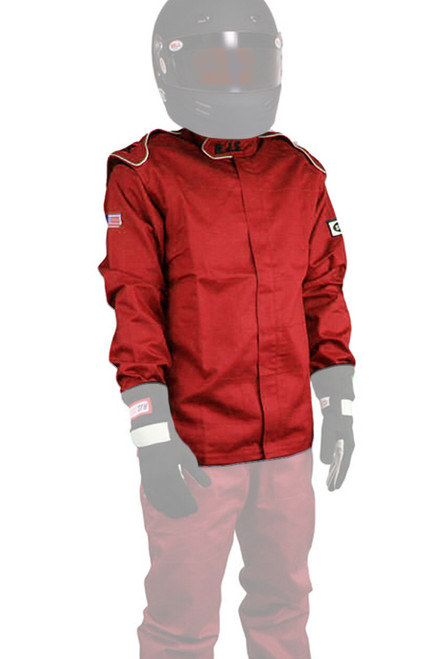 RJS Safety 200400404 Elite Driving Jacket, SFI 3.2A/1, Single Layer, Fire Retardant Cotton, Red, Medium, Each