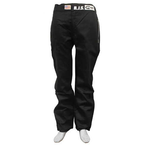 RJS Safety 200500105 Elite Series Driving Pants, SFI 3.2A/20, Multi Layer, Nomex/Kevlar, Black, Large, Each