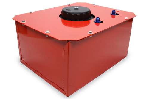 Rjs Safety 3007101 Fuel Cell and Can, Classic Oval / Road Race, 8 gal, 17 in Wide x 13 in Deep x 9 in Tall, 8 AN Male Outlet, 6 AN Male Vent, Foam, Steel, Red Powder Coat, Each