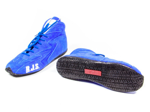 RJS Safety 500020360 Redline Mid Top Driving Shoes, Mid-Top, SFI 3.3/5, Suede/Leather Outer, Nomex Inner, Blue, 14 Men's/15-1/2 Women's, Pair