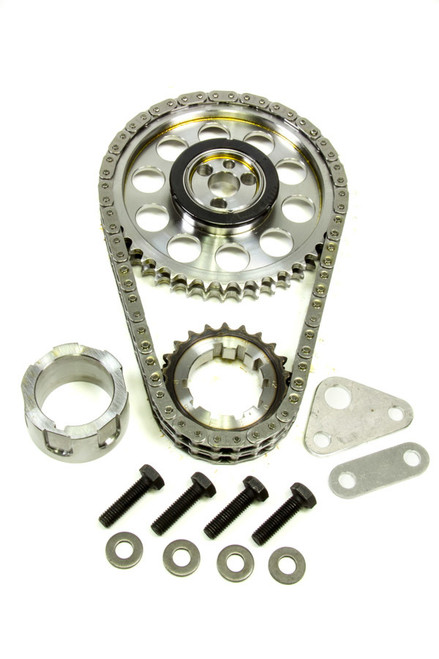 Rollmaster-Romac CS1136 Timing Chain Set, Red Series, Double Roller, Keyway Adjustable, Needle Bearing, Billet Steel, GM LS-Series, Kit