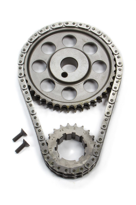 Rollmaster-Romac CS3031 Timing Chain Set, Gold Series, Double Roller, Keyway Adjustable, Needle Bearing, Billet Steel, Small Block Ford, Kit