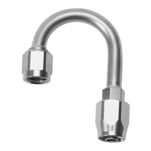Russell 610261 Fitting, Hose End, Full Flow, 180 Degree, 6 AN Hose to 6 AN Female, Aluminum, Nickel Anodized, Each