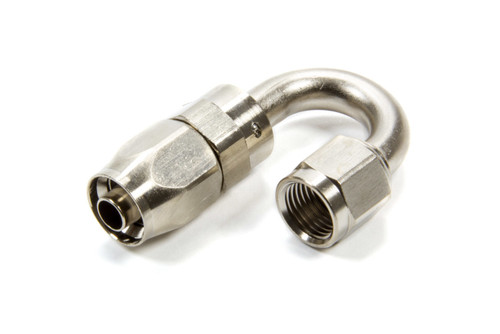 Russell 613501 Fitting, Hose End, Full Flow Swivel, 180 Degree, Tight Radius, 6 AN Hose to 6 AN Female Swivel, Aluminum, Nickel Anodized, Each
