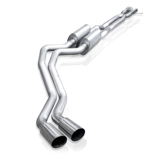 Stainless Works FT2CB Exhaust System, Cat-Back, 3 in Diameter, Single Side Exit, Dual 4 in Polished Tips, Stainless, Natural, Ford Fullsize Truck 2011-16, Kit