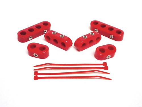 Taylor/Vertex 42720 Spark Plug Wire Divider, 7-8 mm Wires, Nylon, Red, Clamp Style, Kit