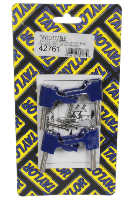 Taylor/Vertex 42761 Wire Loom Bracket, Horizontal, Nylon, Blue, Mounts Clamp Style Separators, Set of 4