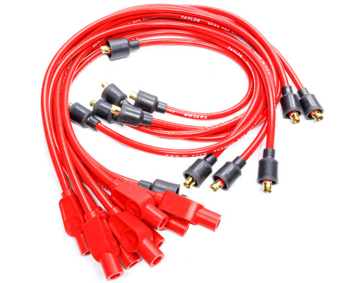 Taylor/Vertex 74271 Spark Plug Wire Set, Spiro-Pro, Spiral Core, 8 mm, Red, Straight Plug Boots, Socket Style, Mopar V8, Kit