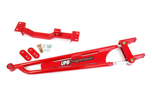 Umi Performance 2202-R Torque Arm, Tubular, Adjustable, Polyurethane Bushing, Tunnel Mounted, Steel, Red Powder Coat, GM F-Body 1993-2002, Each