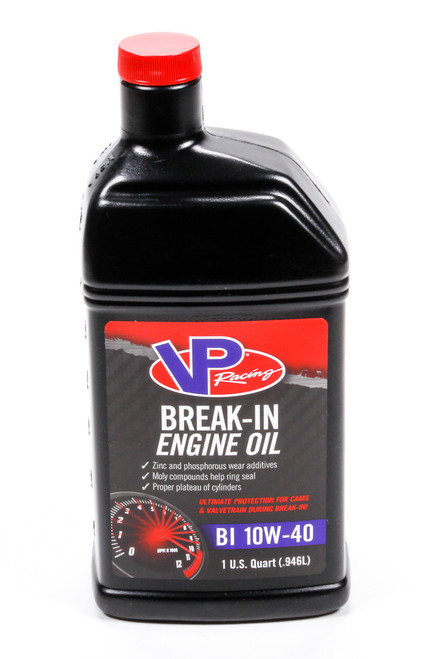 Vp Racing 2415 Motor Oil, Break-In, High Zinc, 10W40, Conventional, 1 qt Bottle, Each