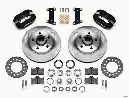 Wilwood 140-12321 Brake System, Dynalite, Front, 4 Piston Caliper, 11.88 in Solid Rotor, Iron, Natural, Buick Fullsize Car 1941-56, Kit