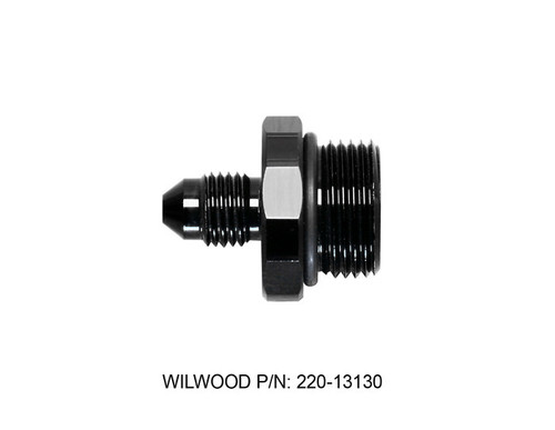 Wilwood 220-13130 Fitting, Adapter, Straight, 11/16-20 in Male to 3 AN Male O-Ring, Aluminum, Black Anodized, Wilwood Compact Remote Master Cylinder, Each