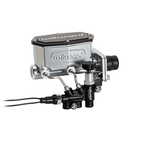Wilwood 261-16797-P Master Cylinder, Compact Tandem, 1.00 in Bore, 1.100 in Stroke, Integral Reservoir, Proportioning Valve / Bracket / Hardware Included, Aluminum, Polished, Mopar A-Body / B-Body / E-Body, Kit