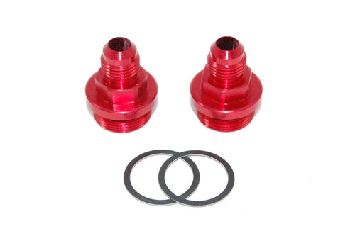 Advanced Engine Design 6090 Carburetor Inlet Fitting, Straight, 6 AN Male to 7/8-20 in Male, Aluminum, Red Anodized, Holley Style Carburetors, Each