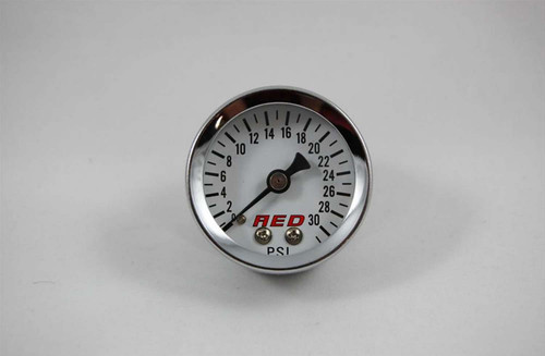 Advanced Engine Design 6102 Pressure Gauge, 0-30 psi, Mechanical, Analog, 1-1/2 in Diameter, 1/8 in NPT Port, White Face, Each