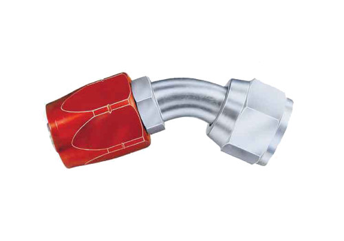 Aeroquip FBM1021 Fitting, Hose End, AQP/Startlite, 45 Degree, 4 AN Hose to 4 AN Female, Steel, Red / Natural, Each