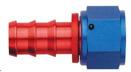 Aeroquip FBM1514 Fitting, Hose End, AQP Socketless, Straight, 10 AN Hose Barb to 10 AN Female, Aluminum, Blue / Red Anodized, Each