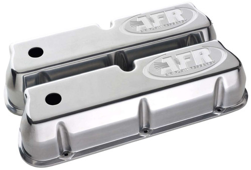 Air Flow Research 6714 Valve Cover, Tall, Breather Holes, AFR Logo, Aluminum, Polished, Small Block Ford, Pair