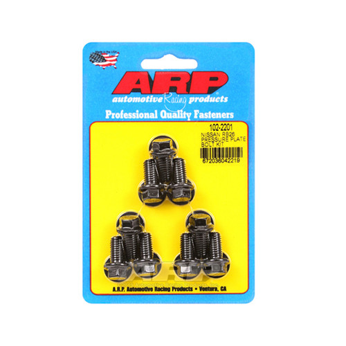 Arp 102-2201 Pressure Plate Bolt Kit, High Performance Series, 8 mm x 1.25 Thread, Hex Head, Chromoly, Black Oxide, Nissan, Kit