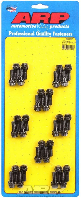 Arp 300-0801 Brake Hat Bolt, 5/16-24 in Thread, 0.880 in Long, 12 Point Head, Washers Included, Chromoly, Black Oxide, Set of 32