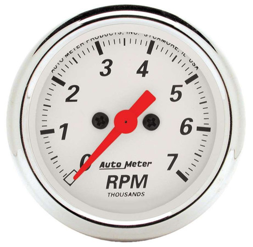 Autometer 1397 Tachometer, Arctic White, 7000 RPM, Electric, Analog, 2-1/16 in Diameter, Dash Mount, White Face, Each