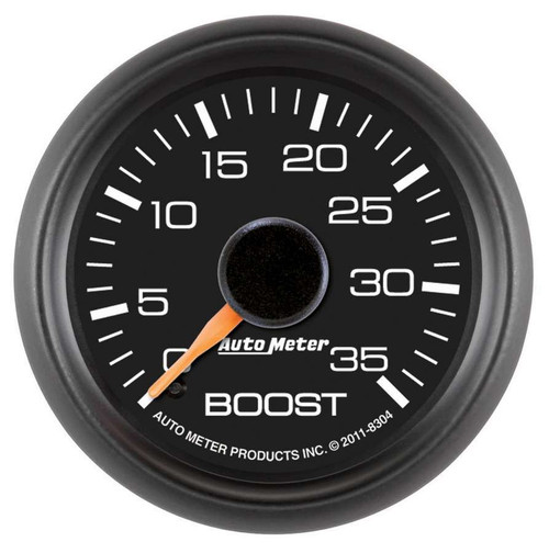 Autometer 8304 Boost Gauge, GM Factory Match, 0-35 psi, Mechanical, Analog, 2-1/16 in Diameter, Black Face, Each