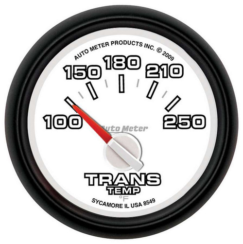 Autometer 8549 Transmission Temperature Gauge, GEN 3 Dodge Factory Match, 100-250 Degree F, Electric, Analog, Short Sweep, 2-1/16 in Diameter, White Face, Each