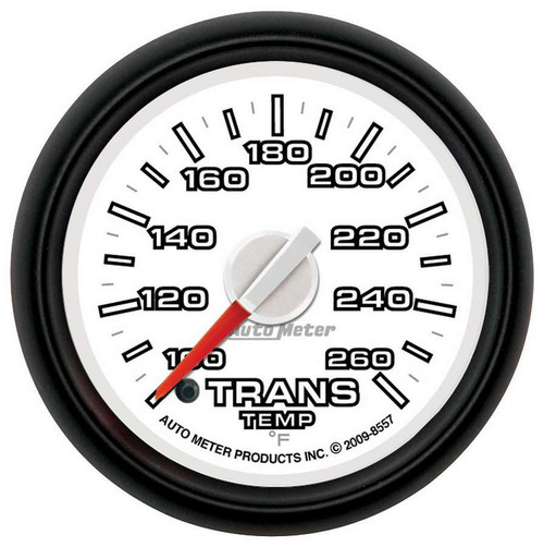 Autometer 8557 Transmission Temperature Gauge, GEN 3 Dodge Factory Match, 100-260 Degree F, Electric, Analog, Full Sweep, 2-1/16 in Diameter, White Face, Each
