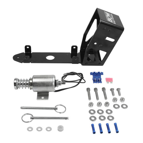 B And M Automotive 80903 Shifter Solenoid Kit, 12V, Bracket / Hardware, Black Anodized, Kit