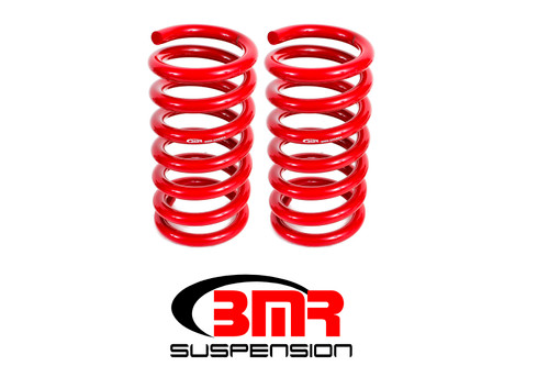 BMR Suspension SP088R Suspension Spring Kit, Drag, Lowering, 2 Coil Springs, Red Powder Coat, Rear, Ford Mustang 2015-20, Kit