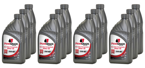 Penngrade Motor Oil 61366 Motor Oil, Euro Elite, 5W40, Synthetic, 1 qt Bottle, Set of 12