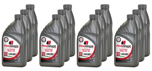 Penngrade Motor Oil 61526 Motor Oil, Select, 0W20, Synthetic, 1 qt Bottle, Set of 12
