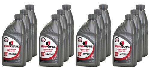 Penngrade Motor Oil 62736 Motor Oil, Synthetic Blend, 10W30, Semi-Synthetic, 1 qt Bottle, Set of 12