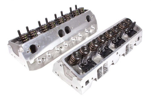 Brodix 1321001 Cylinder Head, DS 225, Assembled, 2.080 / 1.600 in Valves, 225 cc Intake, 68 cc Chamber, 1.550 in Springs, Angle Plug, Aluminum, Small Block Chevy, Pair