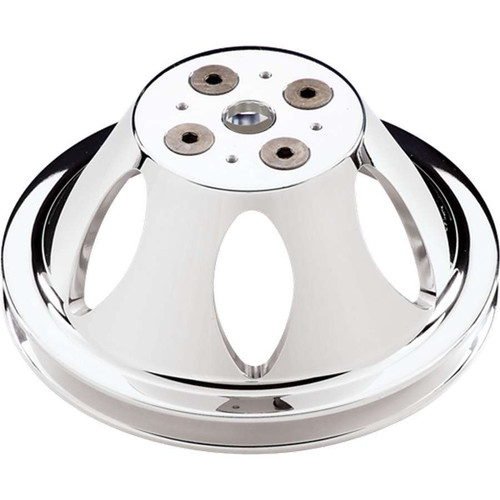 Billet Specialties 82120 Water Pump Pulley, V-Belt, 1 Groove, 6.438 in Diameter, Billet Aluminum, Polished, Short Water Pump, Big Block Chevy, Each
