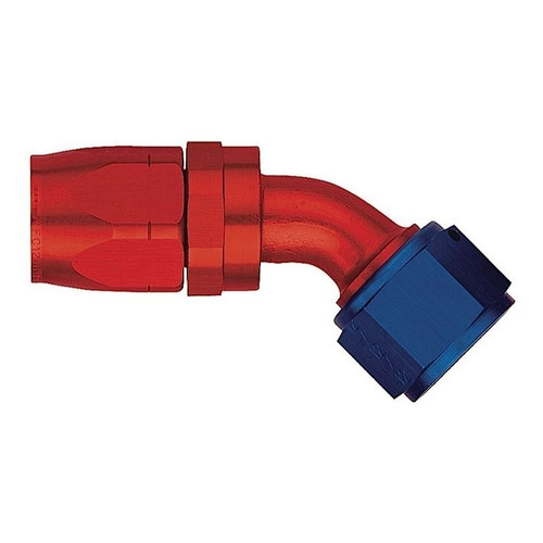 Areoquip FCM1025 -12 AN to 45 Degree Hose End, Aluminum, Red/Blue